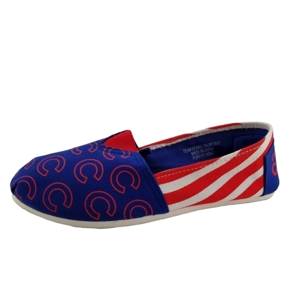 Chicago Cubs Canvas Slip On Shoes Size Small